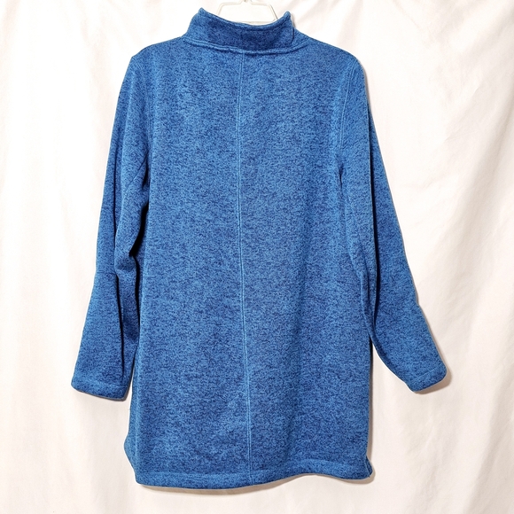 Lands' End Womens Two-toned Blue Mock Turtleneck Knit Sweater Size Large - Picture 3 of 7